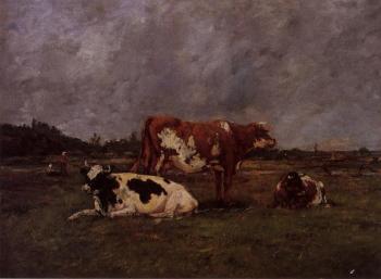 尤金 佈丹 Cows in Pasture